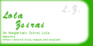 lola zsirai business card